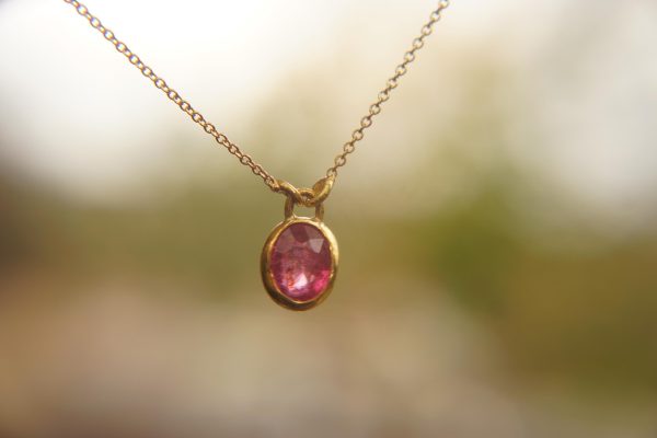 24k gold tourmaline pendant//oval pink tourmaline pendant//artisan tourmaline pendant// 24k big tourmaline pendant//artisan unique jewelry