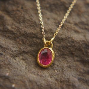 24k gold tourmaline pendant//oval pink tourmaline pendant//artisan tourmaline pendant// 24k big tourmaline pendant//artisan unique jewelry