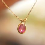 24k gold tourmaline pendant//oval pink tourmaline pendant//artisan tourmaline pendant// 24k big tourmaline pendant//artisan unique jewelry