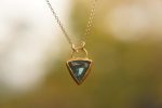 solid 24k Paraiba tourmaline gold pendant//gold tourmaline pendant//artisan gold handmade//24k gold pendant//Paraiba tourmaline pendant