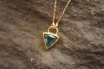 solid 24k Paraiba tourmaline gold pendant//gold tourmaline pendant//artisan gold handmade//24k gold pendant//Paraiba tourmaline pendant
