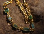 24k gold tourmaline bracelet//24k bracelet// tourmaline gold bracelet//24k Paraiba Indicolite charm bracelet//handmade gold bracelet//