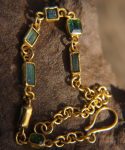 24k gold tourmaline bracelet//24k bracelet// tourmaline gold bracelet//24k Paraiba Indicolite charm bracelet//handmade gold bracelet//