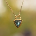 solid 24k Paraiba tourmaline gold pendant//gold tourmaline pendant//artisan gold handmade//24k gold pendant//Paraiba tourmaline pendant