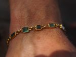 24k gold tourmaline bracelet//24k bracelet// tourmaline gold bracelet//24k Paraiba Indicolite charm bracelet//handmade gold bracelet//