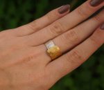 22k gold and silver ring//gold and silver ring//artisan multi color ring//handmade gold and silver ring//bi metal gold and silver ring