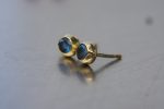 solid 14k gold//swiss blue topaz Earrings//one of a kind//stud earrings//14k gold earrings//swiss blue topaz earrings//14k with stone