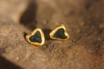 solid gold//blue tourmaline Studs//24k gold Earrings//blue tourmaline//gold stud earrings//24k gold earrings//tourmaline solid gold earrings