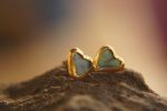 solid gold//blue tourmaline Studs//24k gold Earrings//blue tourmaline//gold stud earrings//24k gold earrings//tourmaline solid gold earrings