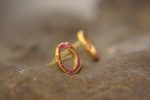 22k solid gold//red ruby Studs//22k gold Earrings//gold ruby studs//gold stud earrings//22k gold earrings//raw ruby//solid gold earring