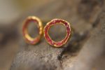 22k solid gold//red ruby Studs//22k gold Earrings//gold ruby studs//gold stud earrings//22k gold earrings//raw ruby//solid gold earring