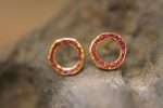 22k solid gold//red ruby Studs//22k gold Earrings//gold ruby studs//gold stud earrings//22k gold earrings//raw ruby//solid gold earring