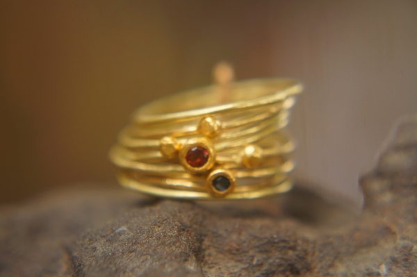 22k gold stacking ring//unique engagement ring//handmade one of a kind//boho engagement ring//gold nugget ring//custom made stacking ring