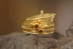 22k gold stacking ring//unique engagement ring//handmade one of a kind//boho engagement ring//gold nugget ring//custom made stacking ring