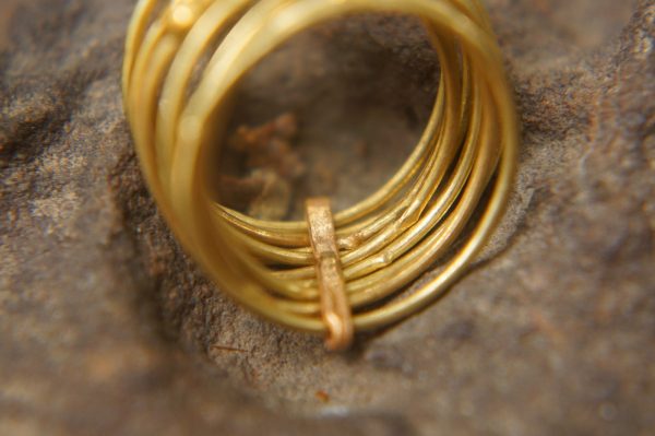 22k gold stacking ring//unique engagement ring//handmade one of a kind//boho engagement ring//gold nugget ring//custom made stacking ring