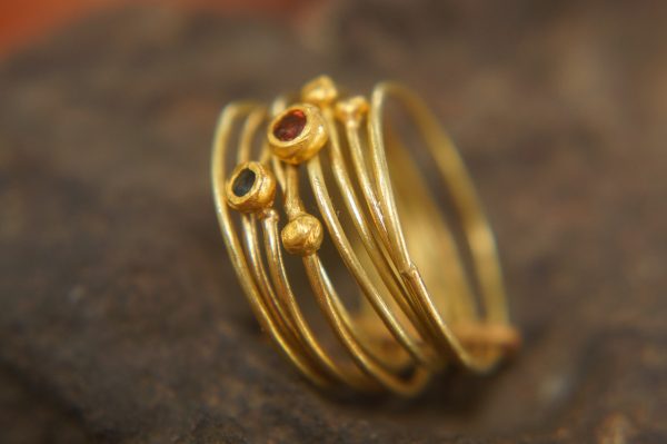 22k gold stacking ring//unique engagement ring//handmade one of a kind//boho engagement ring//gold nugget ring//custom made stacking ring