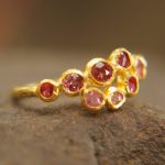 sapphire ruby gold ring//artisan sapphire ring//ruby sapphire ring//engagement earrings//24k gold ring//sapphire earrings //24k gold earring