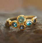 sapphire gold ring//artisan blue gem ring//emerald sapphire ring//engagement earrings//24k gold ring//emerald gold ring//24k gold earring