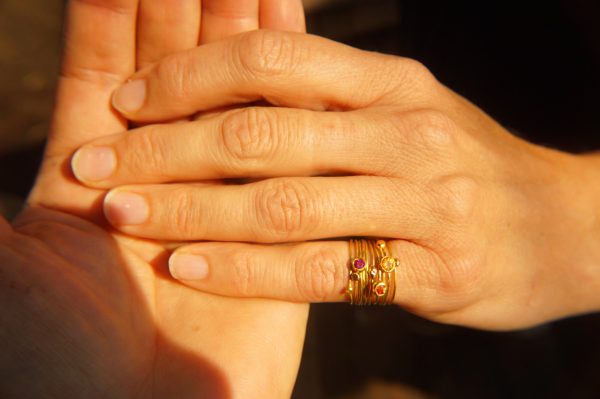 22k gold stacking ring//sapphire ruby ring//handmade one of a kind//boho engagement ring//gold nugget ring//custom made stacking ring