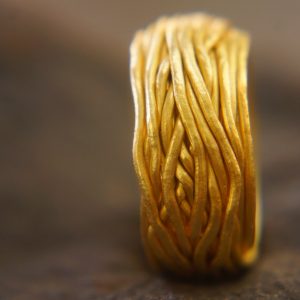 22k wedding band//22k yellow gold//artisan hammered handmade//fine gold ring// wire gold ring//wrap wire ring//22k gold wedding band ring