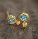 solid 24k gold//lilac appetite Studs//blue stud Earrings//gold stud earrings//24k gold earrings//green appetite gold studs//hand made