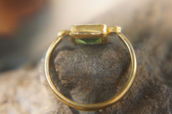 green tourmaline ring,blue sapphire ring, 24k gold ring, unique engagement earrings, 24k gold gem ring, gold tourmaline sapphire