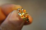 multi stone gold ring//diamond sapphire ring//multi stone ring//engagement earring//24k gold ring//orange sapphire ring//24k gold ring