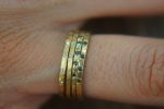 tiny diamonds ring set//18k gold diamonds ring//hammered engagement//18k gold engagement//multi stone diamonds ring//boho engagement ring
