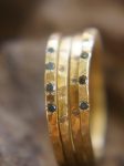 tiny diamonds ring set//18k gold diamonds ring//hammered engagement//18k gold engagement//multi stone diamonds ring//boho engagement ring
