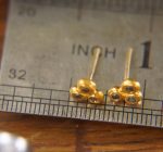 24k solid gold//blue diamonds Studs//24k gold Earrings//blue diamonds//gold stud earrings//24k gold earrings//tiny blue diamonds earrings