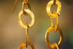 22K Gold earrings//solid gold dangle//Handcrafted Earrings//Minimalist 22k Jewelry//Wedding Earrings//anniversary gift//22k gold artisan