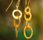 22K Gold earrings//solid gold dangle//Handcrafted Earrings//Minimalist 22k Jewelry//Wedding Earrings//anniversary gift//22k gold artisan