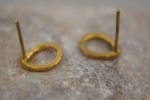 22k gold drop//cubic diamond Studs//gold Earrings//rough diamonds//gold stud earrings//22k gold earrings//raw diamonds gold drop earrings