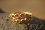 sapphire gold ring//artisan multi stone//Tanzanite sapphire ring//engagement earrings//24k gold ring//gold multi stone ring//24k gold ring