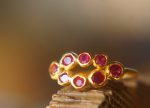 ruby gold ring//artisan ruby ring//24k gold ruby ring//engagement ring//tiny rubies//red gem gold ring //multi stone ring// tiny rubies