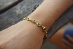 black diamonds bracelet//24k gold bracelet//24k gold bracelet//diamonds charm bracelet//diamond gold bracelet//rough black diamonds charm