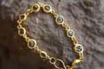 black diamonds bracelet//24k gold bracelet//24k gold bracelet//diamonds charm bracelet//diamond gold bracelet//rough black diamonds charm