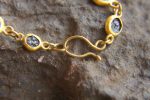 black diamonds bracelet//24k gold bracelet//24k gold bracelet//diamonds charm bracelet//diamond gold bracelet//rough black diamonds charm