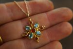 24k gold cross//gold mandala//gold artisan cross//opal cross pendant//gold cross pendant//24k gold pendant//mandala jewelry//gold mandala