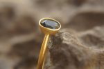 Blue spinel solitaire ring, 24k artisan ring, hand made gold ring, Blue spinel 24k ring , solitaire Blue spinel, 24k gold ring, gold spinel