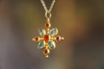 24k gold cross//gold mandala//gold artisan cross//opal cross pendant//gold cross pendant//24k gold pendant//mandala jewelry//gold mandala
