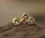 24k gold studs-blue sapphire Earrings-Gold Studs- sapphire studs-24k gold earrings-blue sapphire earrings- 24k stud sapphire earring