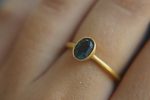 Blue spinel solitaire ring, 24k artisan ring, hand made gold ring, Blue spinel 24k ring , solitaire Blue spinel, 24k gold ring, gold spinel