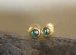 Blue diamond studs//24k gold diamond studs//Blue diamond Earrings//24k stud earrings//gold studs for man//diamond gold studs//diamond stud