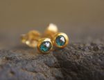 Blue diamond studs//24k gold diamond studs//Blue diamond Earrings//24k stud earrings//gold studs for man//diamond gold studs//diamond stud