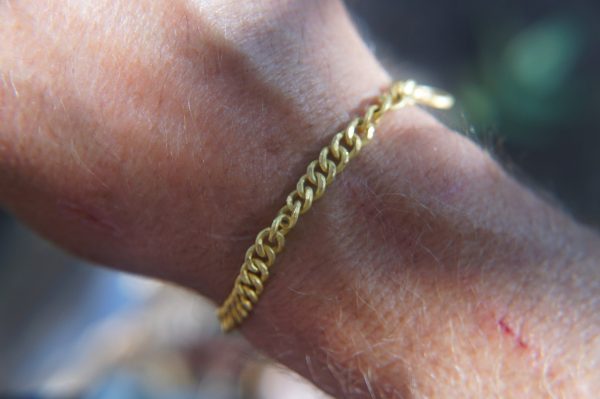 22k curb bracelet//gold curbed bracelet//22k chain bracelet//women gold bracelet//handmade curb gold bracelet//artisan gold 22k bracelet