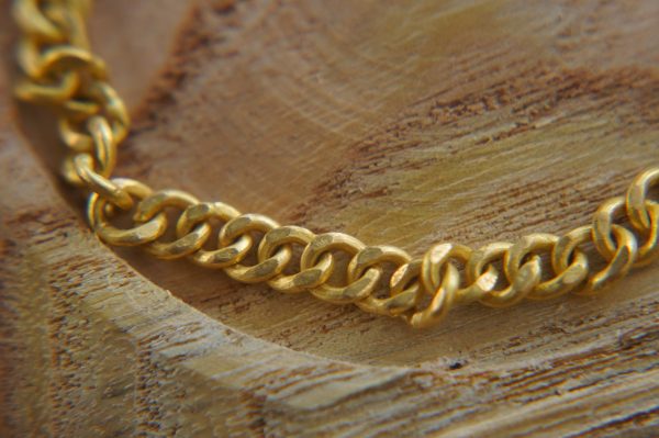 22k curb bracelet//gold curbed bracelet//22k chain bracelet//women gold bracelet//handmade curb gold bracelet//artisan gold 22k bracelet