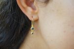 24k gold sapphire earring//blue sapphire Earrings//Gold Dangle blue sapphire //dangle gold earrings//24k gold earrings//artisan organic 24k
