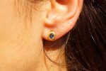 solid gold 24k//sapphire Studs//blue sapphire Earrings//24k gold earrings//blue sapphire studs//artisan handmade 24k gold earrings//24k gold