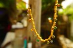 24k gold beaded charm necklace//24k multi stone bracelet//24k gold necklace//charm bracelet with gem stone//gold beaded necklace